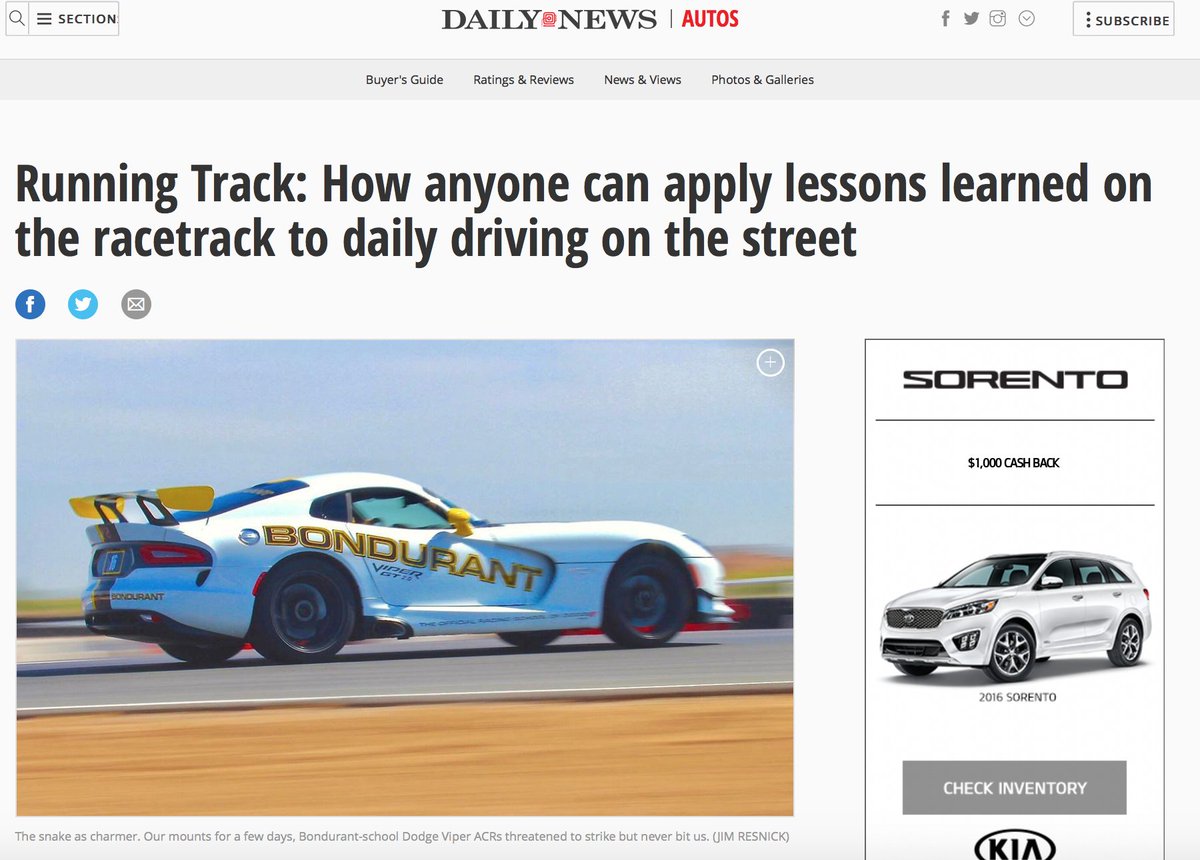 Running Track: How Racing Skills Apply To Daily Driving. For <a href="/NYDailyNews/">New York Daily News</a>, @NYDailyNewsAutos
nydailynews.com/autos/street-s…