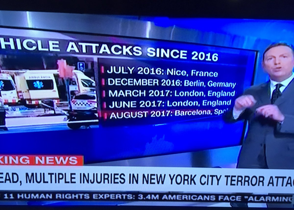 SamAJones's tweet image. How are @CNN et al. not including #Charlottesville in lists of vehicle attacks? Was that not clearly politically motivated? #NYAttack