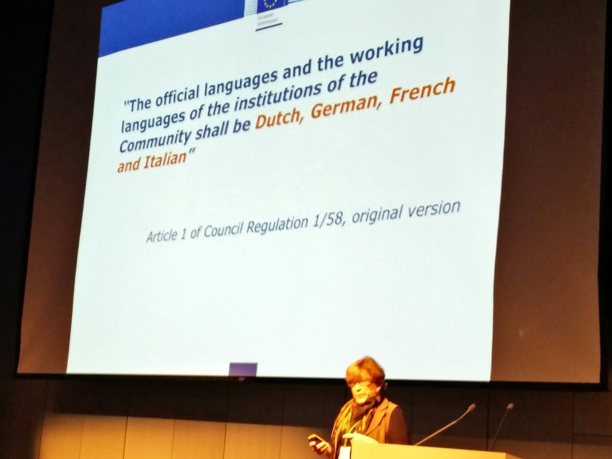 thbaketal's tweet photo. @Tinnalodding from European Commission debunking linguistic Euromyths #polyconf17. If you think language policy is boring come to her talks https://t.co/1IOJniWtBw