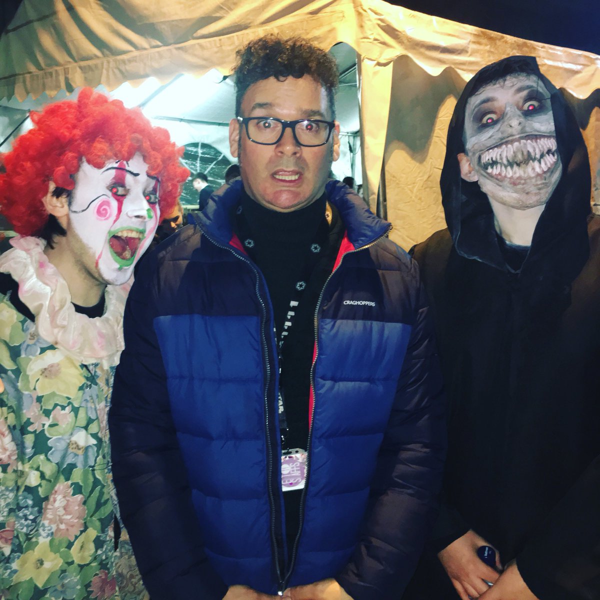 Acting lecturer Lenny Love getting his scare on #ScreamFestUK