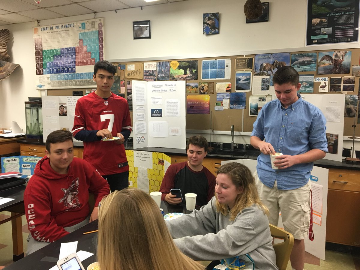 RoschChem's tweet photo. @UpperPerkHS chemistry class research: Poster presentation day. Good Job! Some really good results and posters! https://t.co/2XdmK0efOn