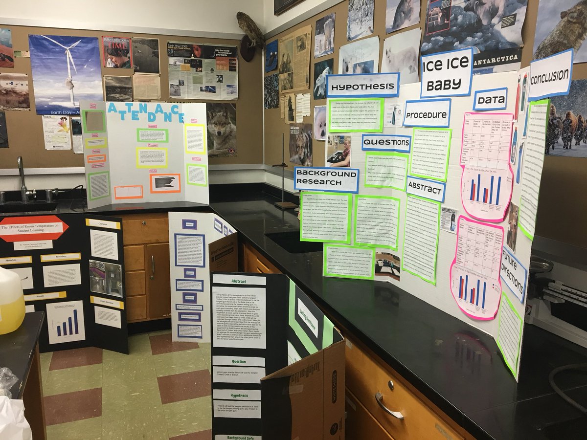 RoschChem's tweet photo. @UpperPerkHS chemistry class research: Poster presentation day. Good Job! Some really good results and posters! https://t.co/2XdmK0efOn