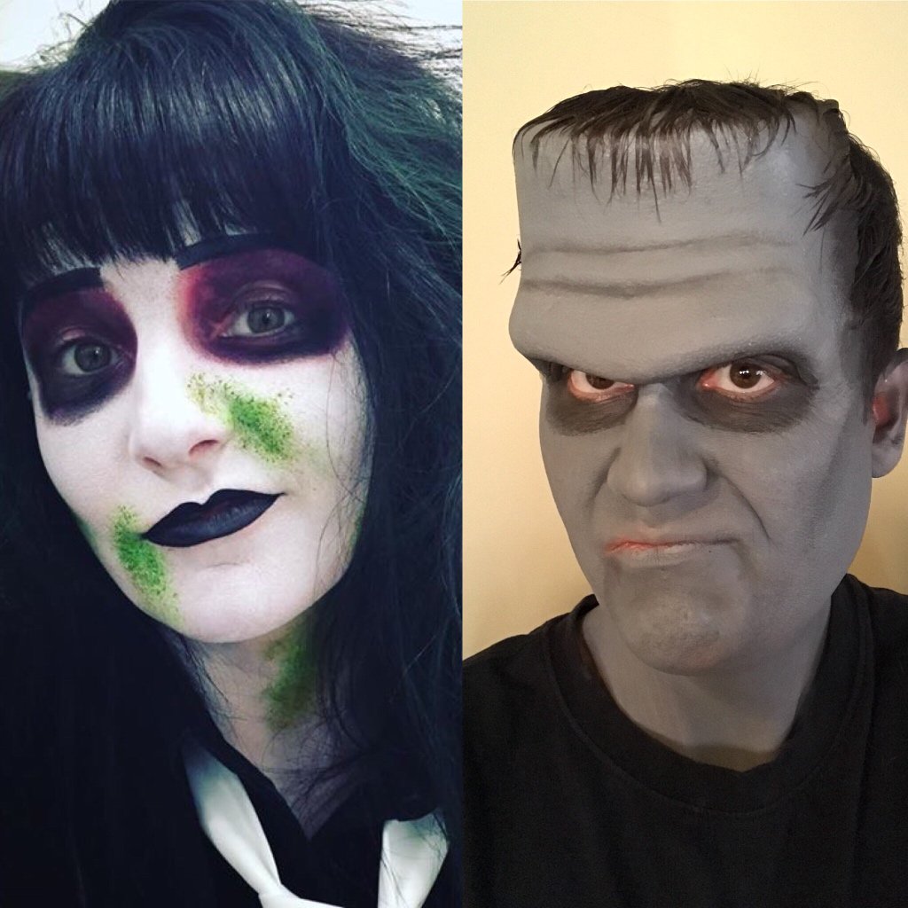 Happy Halloween from the Ghost w/the Most &amp; a grumpy monster! 😂 
#horror #halloween2017 #beetlejuice #frankensteinsmonster #frankenstein
