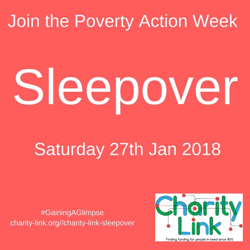 Charitylink's tweet photo. Imagine sleeping on a coat on the floor or never having a hot meal. Join the #PovertyActionWeek Sleepover &amp; make a difference https://t.co/wXrjcHPK5y