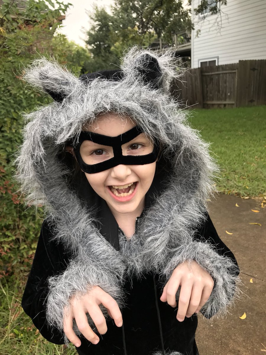 EvilRegalElla's tweet photo. Wishing all #EvilRegals everywhere a happy #Halloween! From a (not so evil) raccoon! #HallowQueen https://t.co/gksTE15HMw