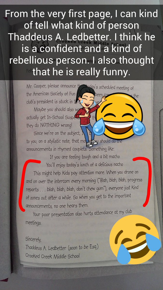 allisonchen22's tweet photo. I read #TheDefenseofThaddeusALedbetter and these are my booksnaps for week 1.

@ms_marcum #KAStw #JohnGosselink #FreeThaddeus https://t.co/fLzH2UwKHe