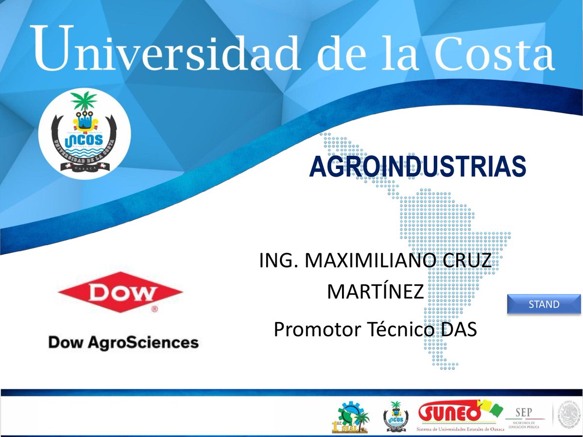 UNCOS_SUNEO's tweet photo. Ponentes del 1er Congreso Internacional de Agroindustrias (5)
¡No falten!
#UNCOS #SUNEO #Oaxaca #Agroindustrias https://t.co/I17vRxoWTO