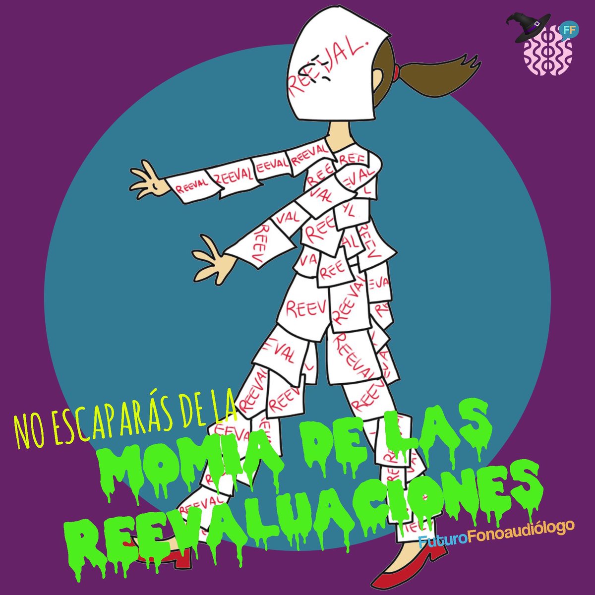 FuturoFono's tweet photo. La momia de las reevaluaciones #HalloweenParaFonoaudiologos #fonoaudiologia #logopedia #fonohalloween https://t.co/IPqt7VoRUa