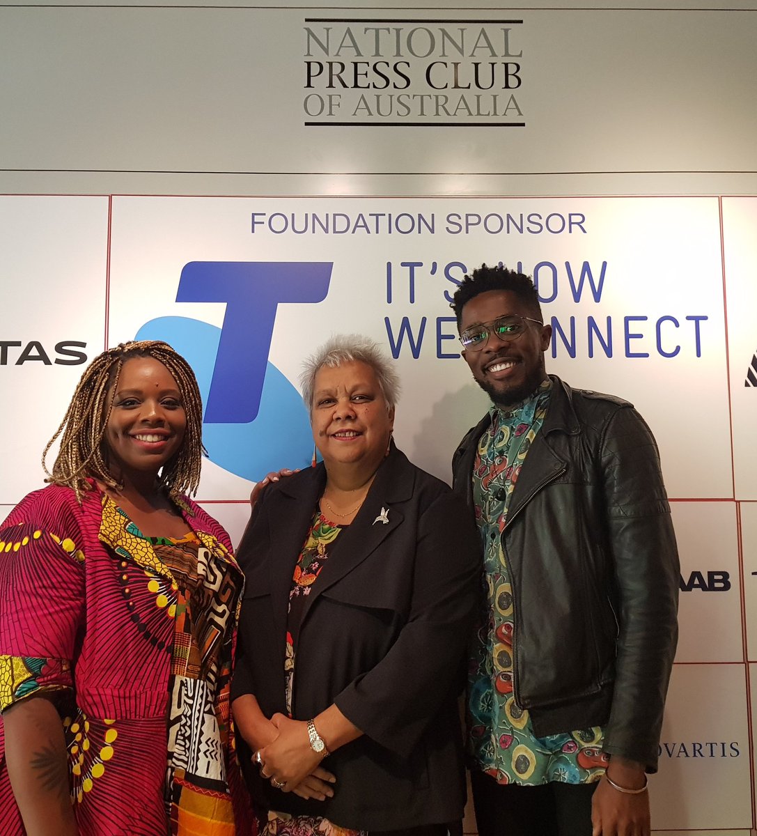 congressmob's tweet photo. #BlackLivesMatter Co-Founders with National Congress Co-Chair Jackie Huggins about to address the National Press Club. https://t.co/E2zPl4OUPQ