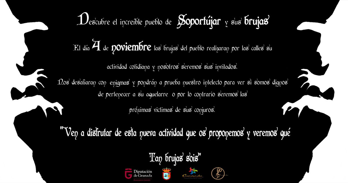 embrujosopor's tweet photo. La Noche de Brujas en Soportújar será el sábado 4 de Noviembre. Nosotros celebramos a nuestra manera y le damos identidad propia . https://t.co/btyCo8eGCu