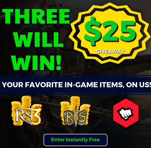 mmoearn's tweet photo. It's time for a new weekly $25 giveaway! 3 WILL WIN!
Grab #Runescape #LeagueOfLegends #worldofwarcraft Items On Us!
https://t.co/Q1H3gqaXpr https://t.co/eLFzLcFu77