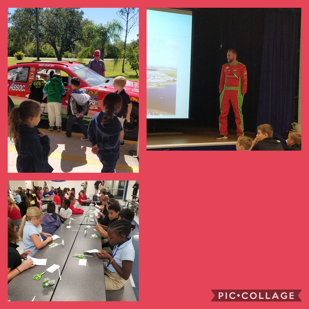 NASCAR driver Ross Chastain stopped by to teach a #STEM lesson to 5th graders <a href="/LeeSchools/">School District of Lee County</a>