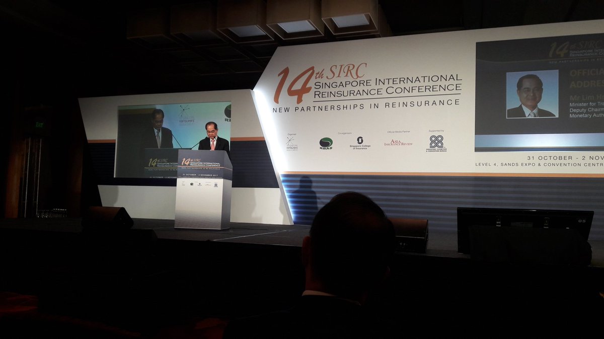 Minister Lim announcing the first ILS Grant to promote use of ILS as risk management tool at #14SIRC opening ceremony