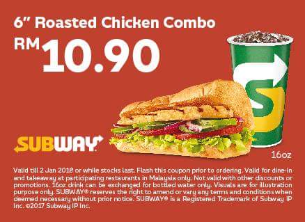 nhumairaamir's tweet photo. SUBWAY coupons. 
(Just flash it upon ordering, no need to print out)
Valid till 2/1/2018.
Ps: Scroll down for more. https://t.co/Pb1C17TKbx