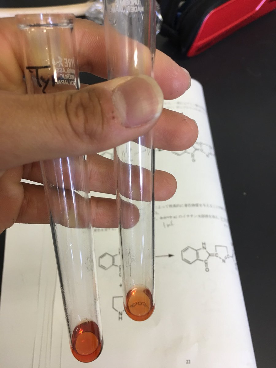 jAbuEKyWbGftDgo's tweet image. アミノ酸の同定実験やってました(^^)
いろんな色の試薬が出てきて混乱します（笑）