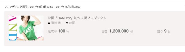 gakou0501's tweet photo. CANDY2無事目標金額達成致しました!
ご支援いただきありがとうございます!
茜おめでとう!!!(^-^)
#CANDY2 https://t.co/XJREUFhekP