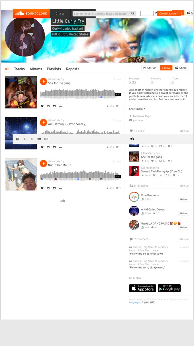 soundcloud.com/jayvawn-battle IM TRYING TO BREAK 500 😩 CAN I GET SOME HELP ? 🍟🤘🏽