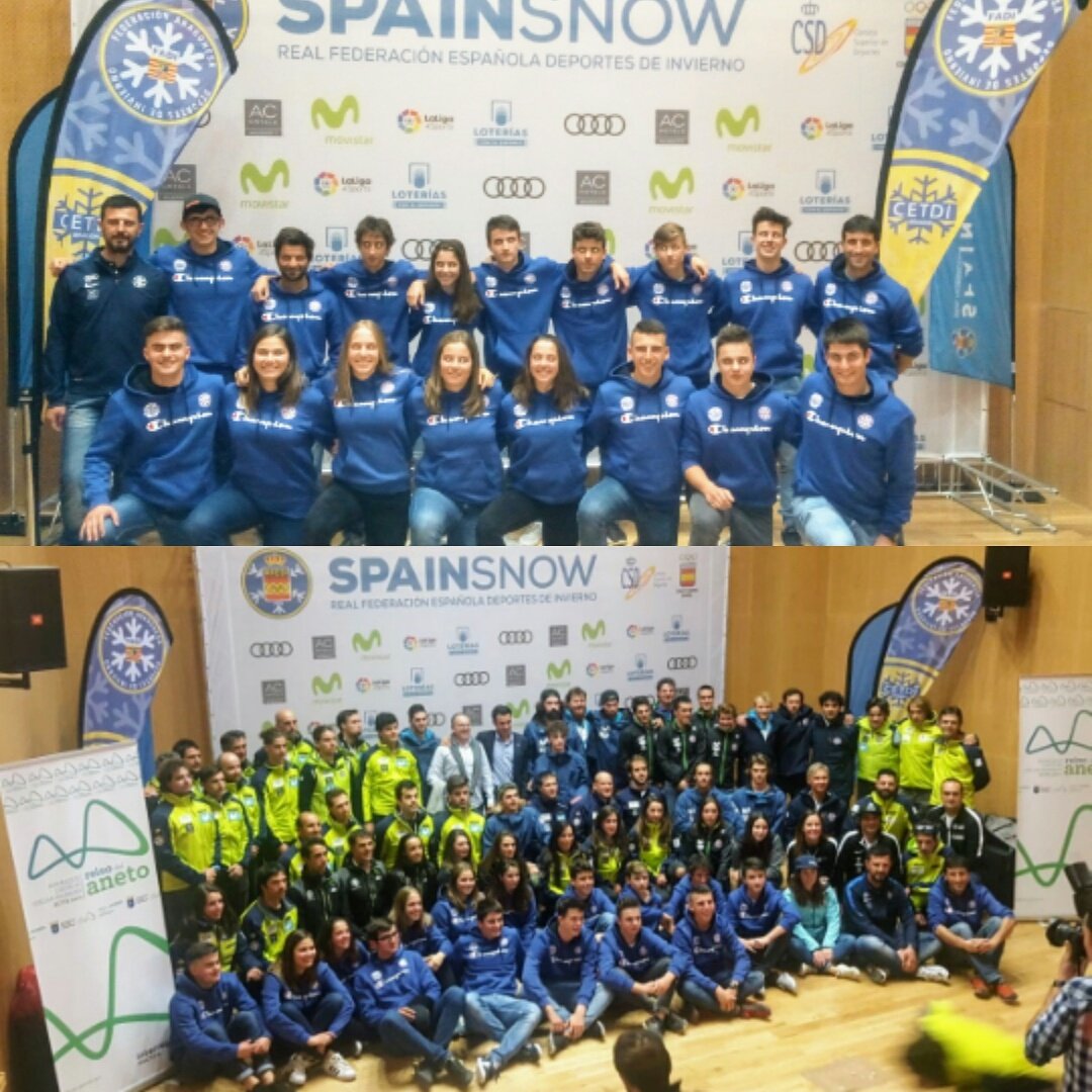 Equipos de esquí alpino y fondo #CETDIAragon en Benasque Presentación Equipos Nacionales @RFEDInv 
#SPAINSNOW #FADIAragon #NIEVEAragon