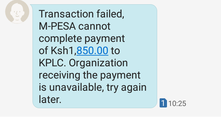 herkuiness's tweet image. .@KenyaPower_Care Tried twice to make payment unsuccessfully and getting message below. Why?Account #34988935-01