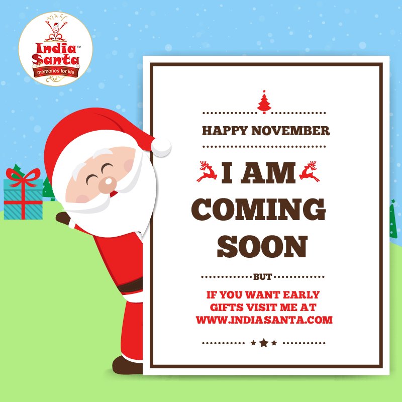Indiasantagift's tweet photo. Happy #November - #SantaClaus is coming soon, but if you want early gifts visit him today at https://t.co/edURBICZJ3 https://t.co/SH5IK1PzTH