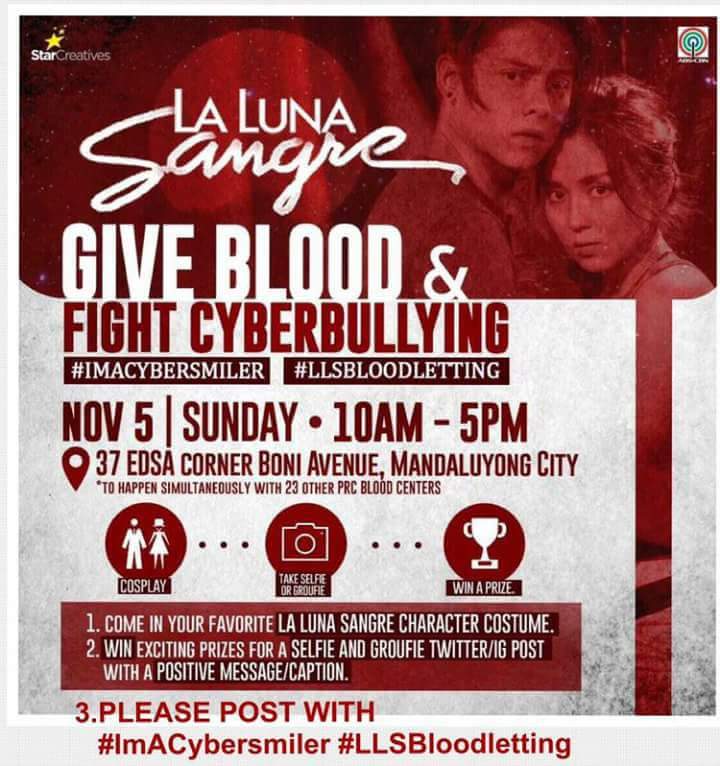 KaDreamersWorld's tweet photo. Please join us on Nov 5, 2017 at the Phil Red Cross (PRC) Headquarters (Boni Ave)  and at 22 #ImACybersmiler #LLSBloodletting https://t.co/xTZiW2FQYU