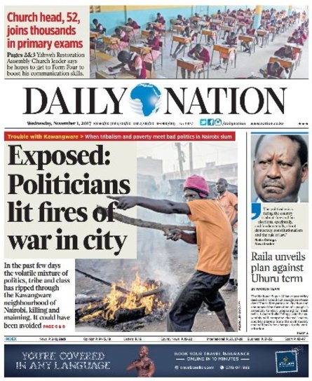 The Daily Nation today. bit.ly/2iPV0B9 #PollResultsKe