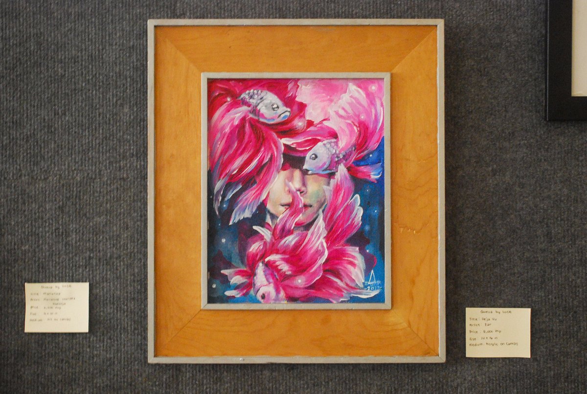BintanaCebu's tweet photo. "Deja Vu" by Zar. This acrylic on canvas is still part of the ongoing art exhibit by Queva by LoCA here in Bintana. #artexhibition ☕️ https://t.co/TwoZJKVvCx