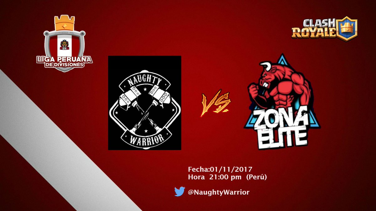 📆 🎃Miércoles 01/11/17 🎃 🕘21:00 hrs 🇵🇪 
⚔️ <a href="/NaughtyWarriors/">Naughty Warrior</a> 🆚@ZonaEliteCR 🏆Por la @Liga_DivisionPE👻👻👻🎃🎃💀.!!🎉