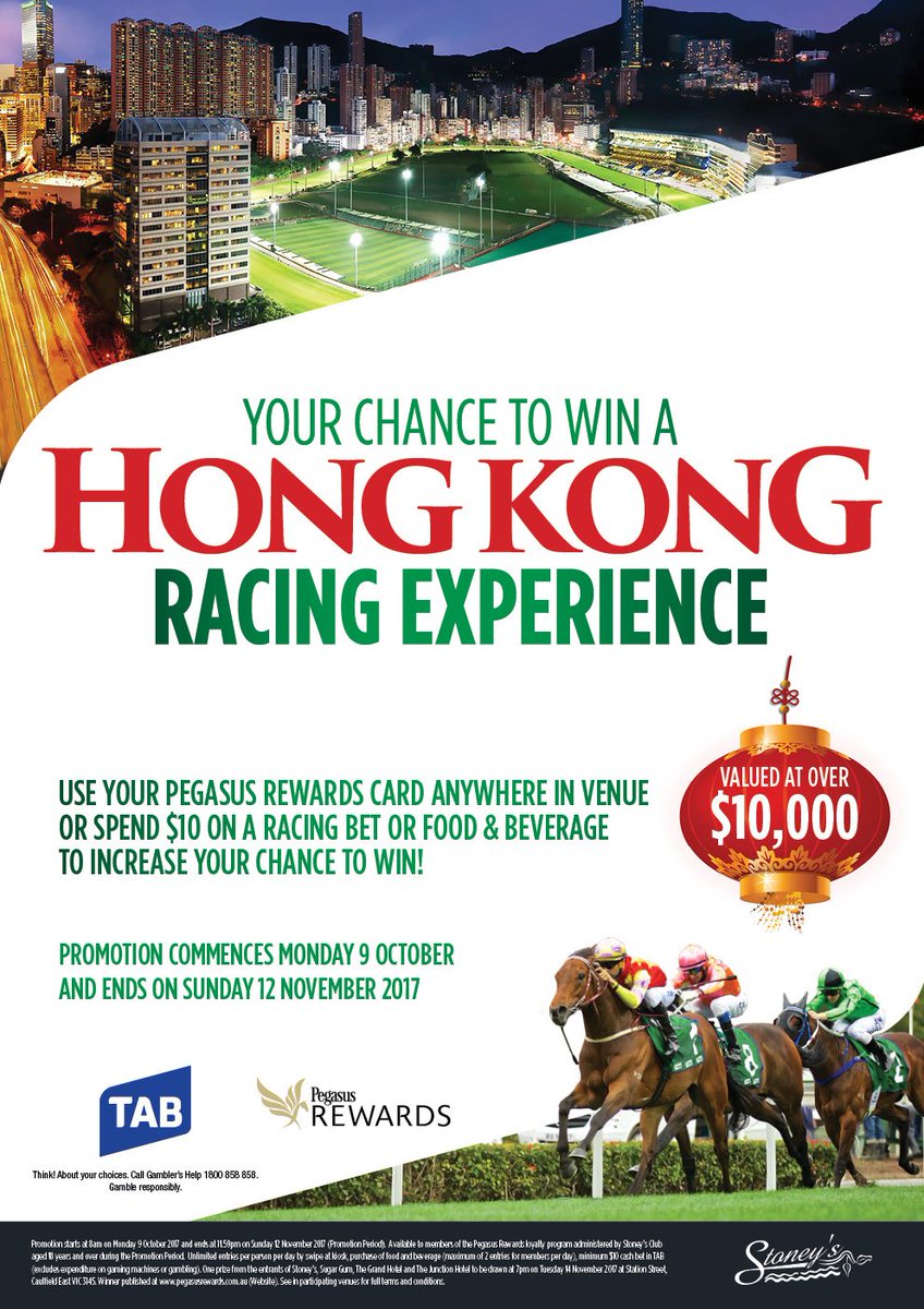 StoneysClubMelb's tweet photo. Enter before November 12 and we could be flying you and a mate to Hong Kong for the ultimate racing experience valued at over $10,000! https://t.co/JRnonZ4s7F