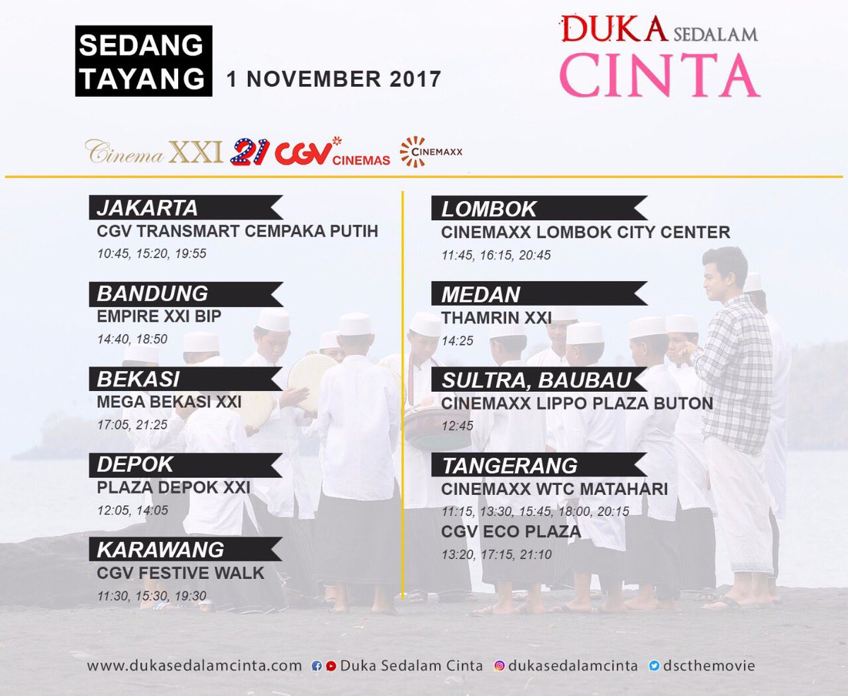 Update layar 
#dukasedalamcinta <a href="/dscthemovie/">DukaSedalamCinta</a> di bioskop. Nonton sebelum besok sbb  Kamis wktnya film baru naik dan film lama diganti. Cuss🤗