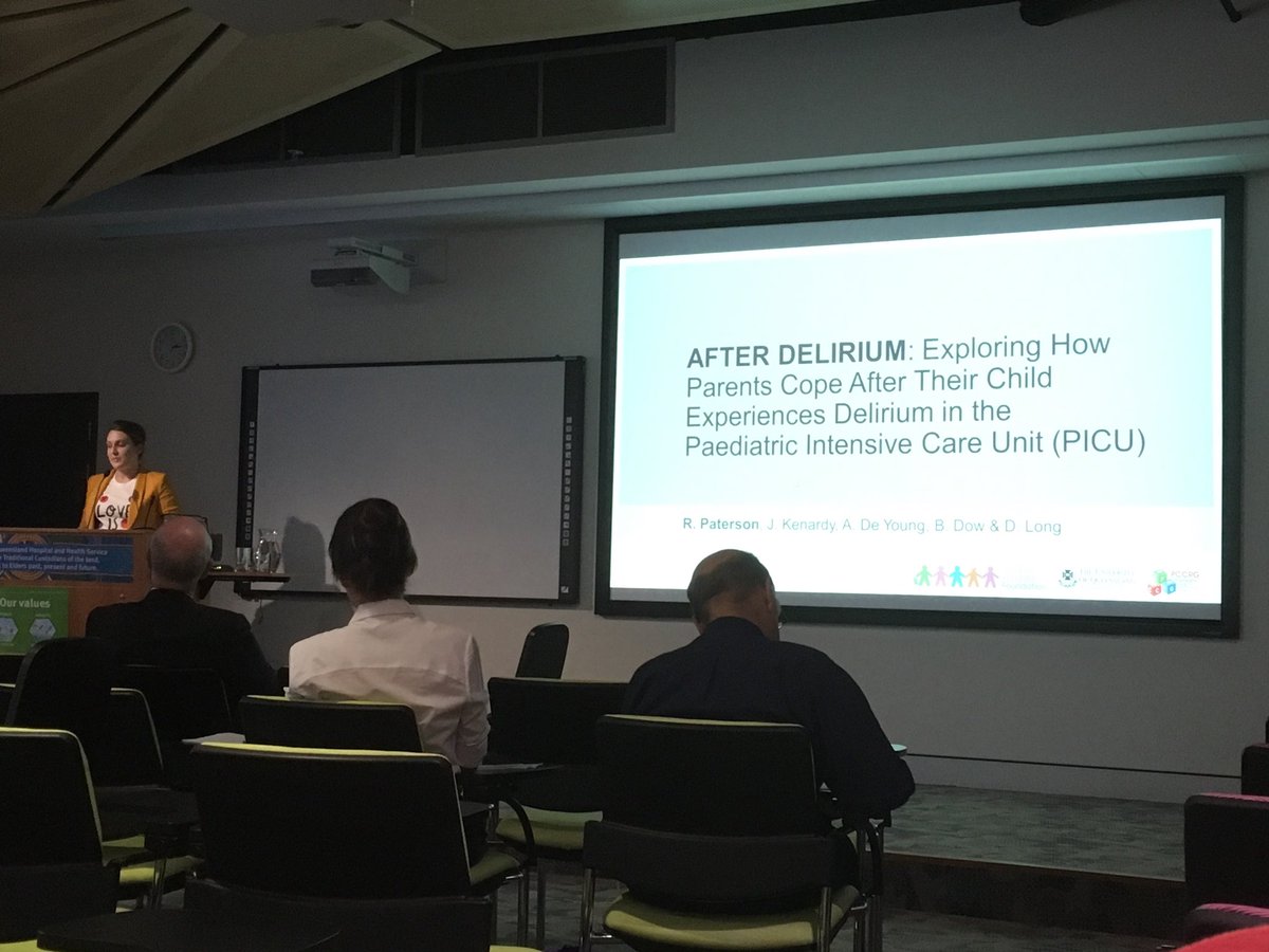 erinbrown12's tweet photo. @bec_paterson at @childhealthqld symposium: Parents of children in PICU report greater distress, IF their child had delirium. https://t.co/vmg6NAdxAm