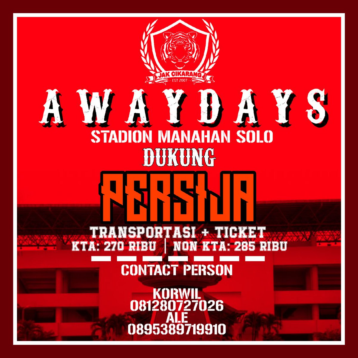 Jakmania_CKR's tweet photo. BUS 1 FULL
Miringkeun BUS 2 Daks!
Jangan biarkan @Persija_Jkt berjuang sendiri #MenejemenBobrok
#JOP12 https://t.co/j884zYe3tH