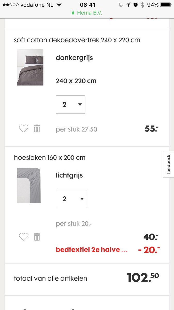 SanetFPF's tweet photo. @HEMA Top actie met het beddengoed, maar mijn winkelmandje pakt maar 1x de actie, klopt dat? https://t.co/9yXyzQM3Q5