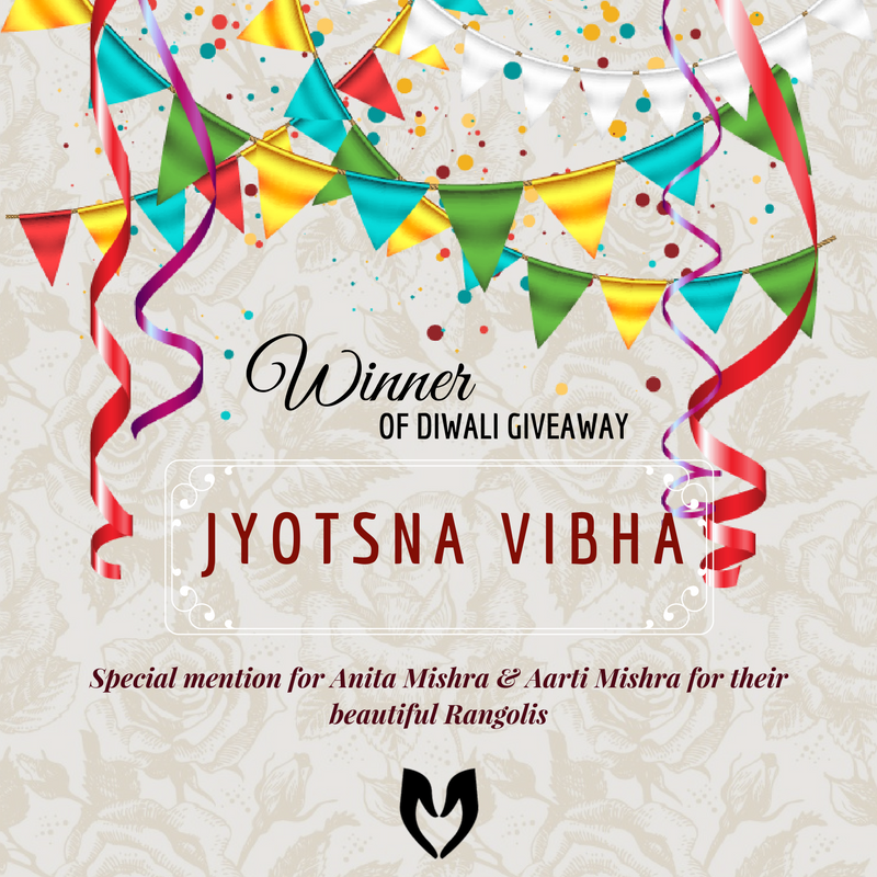 madlycrafts's tweet photo. The Winner of our Diwali Rangoli giveaway is Jyotsna Vibha
https://t.co/3h1H2gfNu2
#winner #giveaway #contest #rangoli #diwali #diy #love https://t.co/0NpVHHCFT6