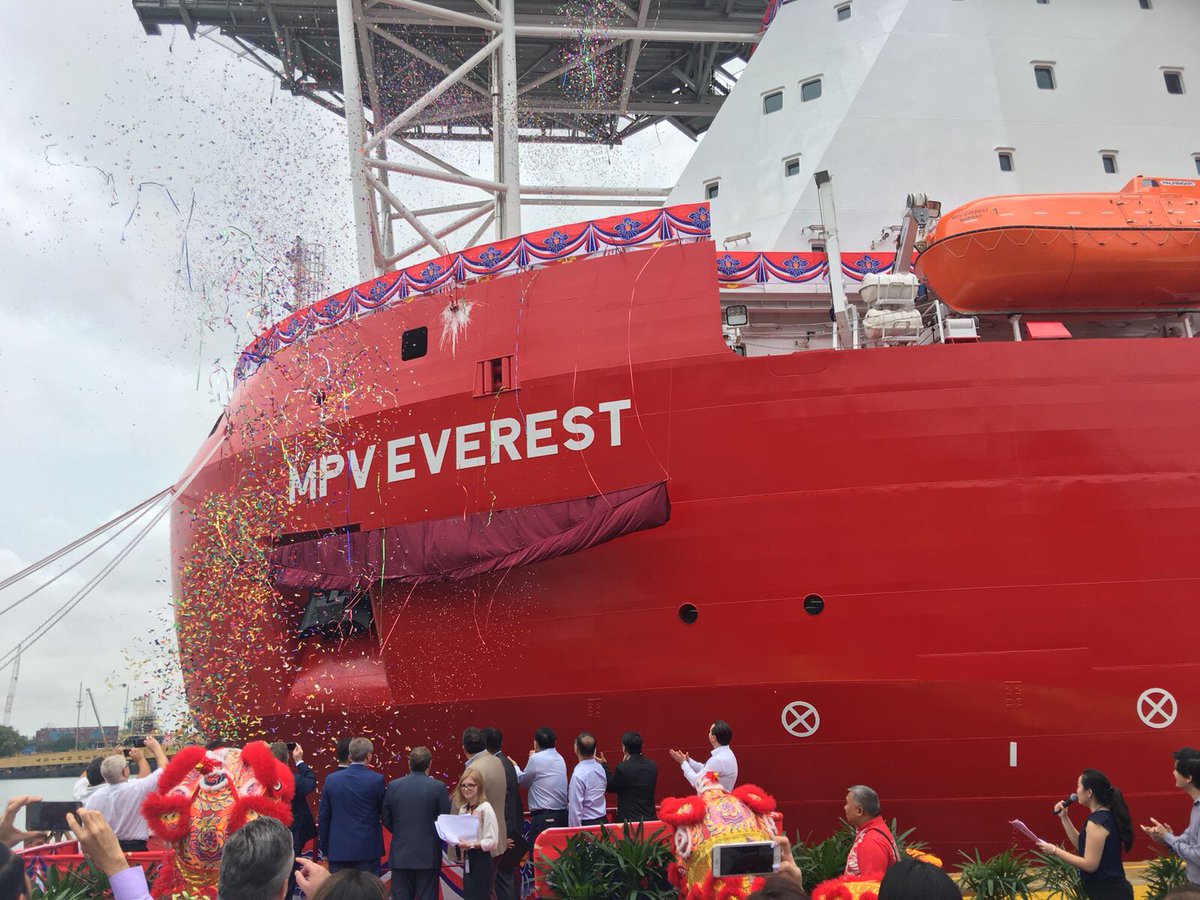 T_a_h_t_a_BV's tweet photo. #christeningceremony of Keppel Singmarine's #iceclassvessel - MPV Everest. BV is proud to be the class of choice for this project. 🚢⚓️ https://t.co/ONCL61WrKY