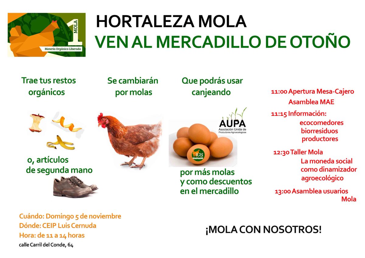 cooperaycompost's tweet photo. Este finde #Compostaje , sábado 4  #AlamedadeOsuna @huertalameda @REHD_Mad ;domingo 5 # Hortaleza #Mola @HortalezaCompos @AUPA_MadridAgro https://t.co/MSsCBN4VOV