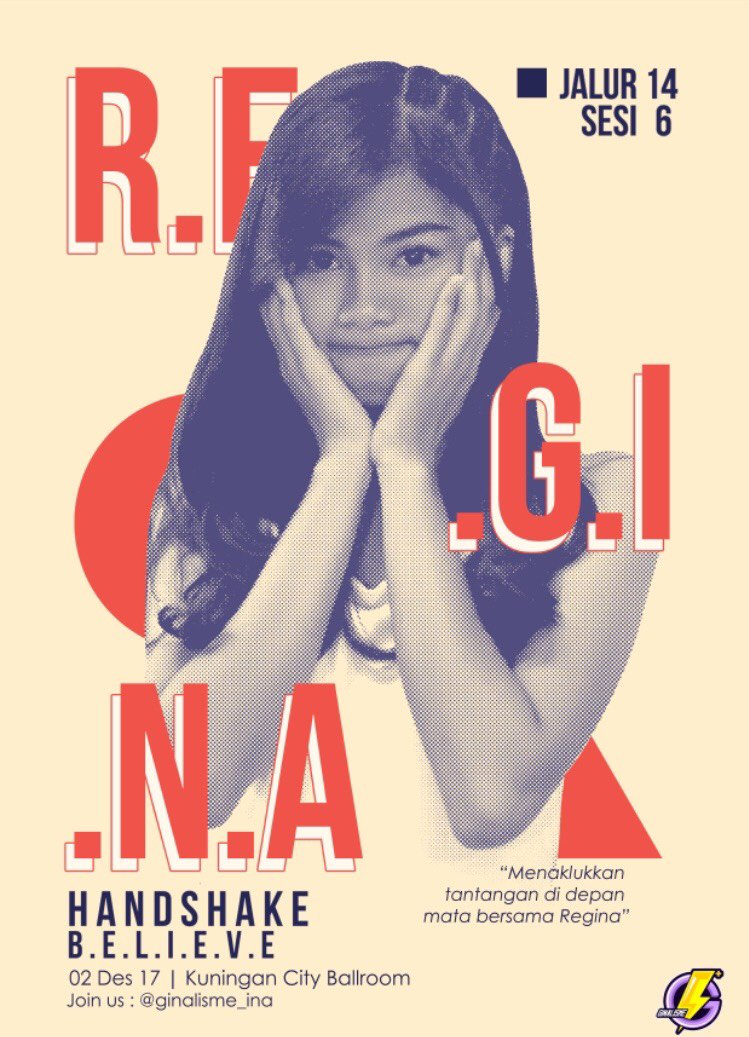 Hey kaka-kaka jangan lupa HS sm @regina_JKT48 ya😊 *MENAKLUKAN TANTANGAN DIDEPAN MATA BERSAMA REGINA*