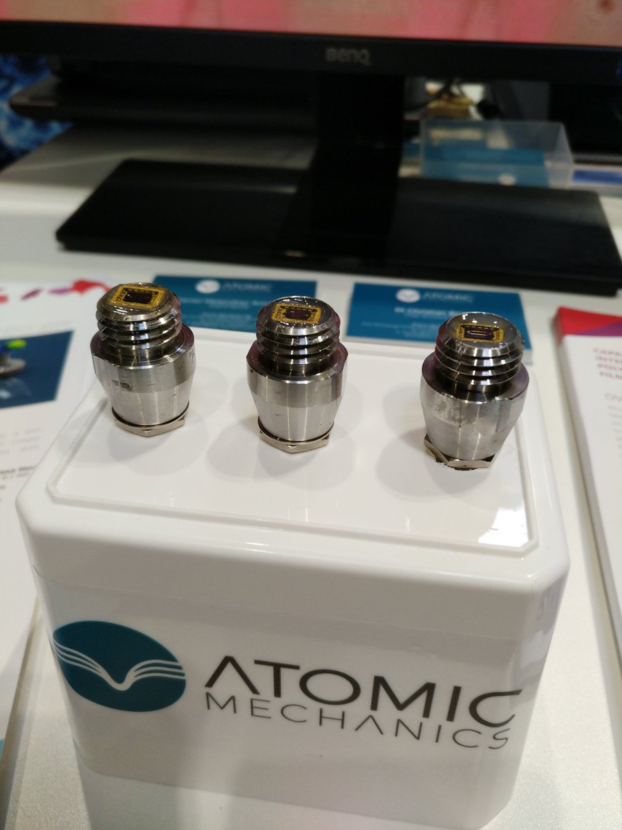 AtomicMechanics's tweet photo. We're presenting some of our #graphene #MEMS  pressure #sensors prototypes at #advancedenguk . Our CTO @ChrisNBerger  and Lead Engineer @ingeniero_dano will be glad to have a chat with you. (stall F6) https://t.co/SMhHM6Aspe