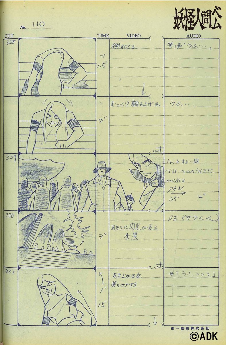 妖怪人間ベム 50周年プロジェクト公式 Pa Twitter 本日放送 Tokyo Mxにて本日 11 1 放送の第5話 悪魔のろうそく より 1968年版当時の絵コンテを公開します このコンテがこの後放送のアニメではどんなシーンになるのか ぜひ見比べてみてくださいね アニメ
