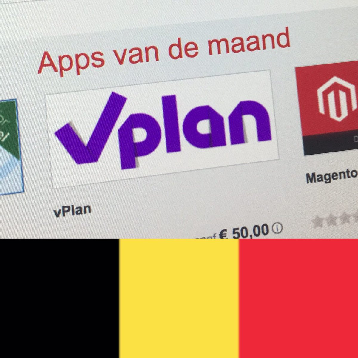 Trots: "App van de Maand" bij <a href="/Exact_BE/">Exact BE</a>. Klanten van @ExactOnline 🇧🇪 kunnen nu hun planning stroomlijnen met vPlan bit.ly/2A7rBGY