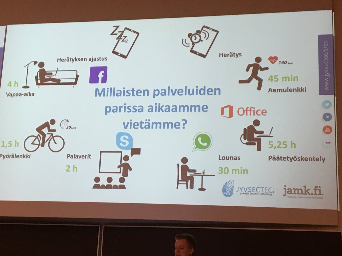 susalminen's tweet photo. #otadigisti seminaari käynnistyy Tuukka Laavan puheenvuorolla sovelluskehityksen käyttäjäturvallisuudesta.@uniofjyvaskyla @JAMK_fi https://t.co/dbZWbAqkTA