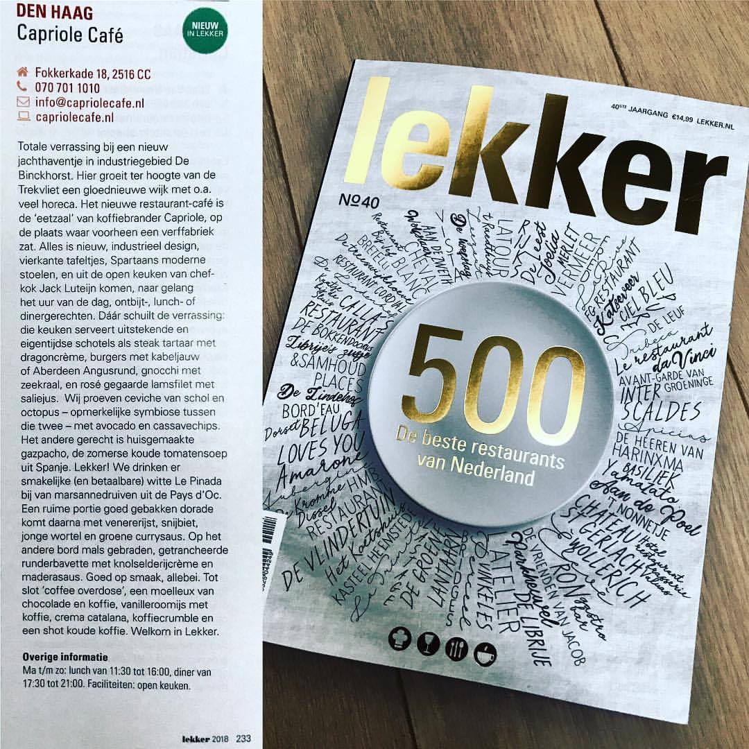 WoW wat gaaf we staan in de Lekker 500 met Capriole Café 
#lekker500 #trotsoponsteam #capriolecafe #waardeering #unexpectedsurprise #welkom