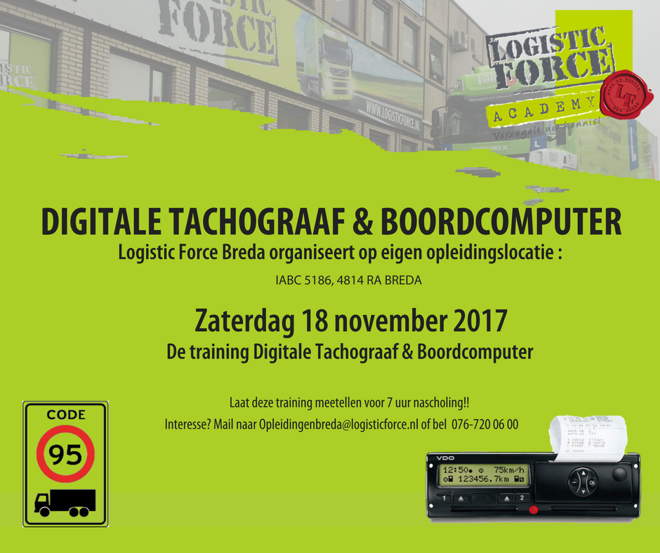 Wij organiseren de Training #Tachograaf &amp; #Boordcomputer. Laat de training meetellen voor je #code95! Interesse bel of mail ons!! <a href="/LFBreda/">Logistic Force Breda</a>