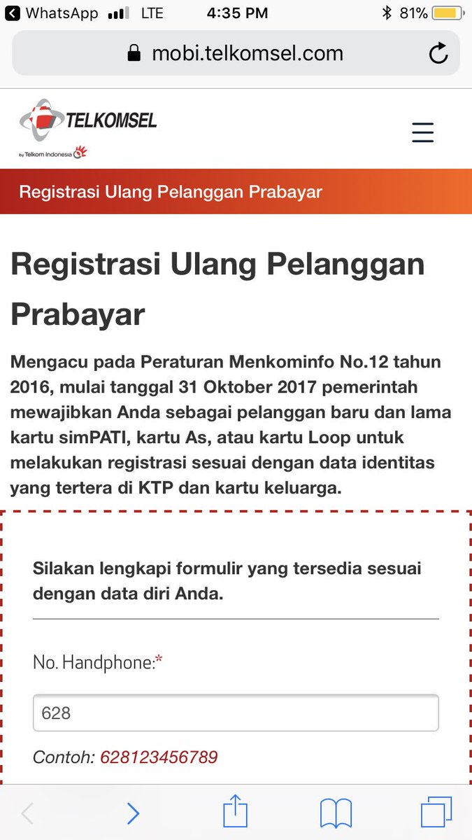 nanojec's tweet photo. @Telkomsel apakah ini laman resmi telkomsel? https://t.co/JgnA3ZGAWr