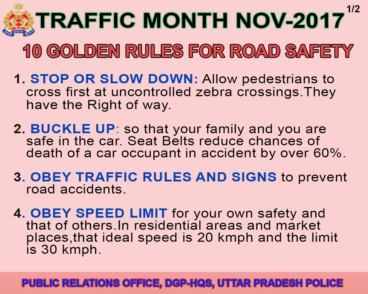 Uppolice's tweet photo. 10 Commandments of #roadsafety  #uppolice https://t.co/ZkIFAo4dXa