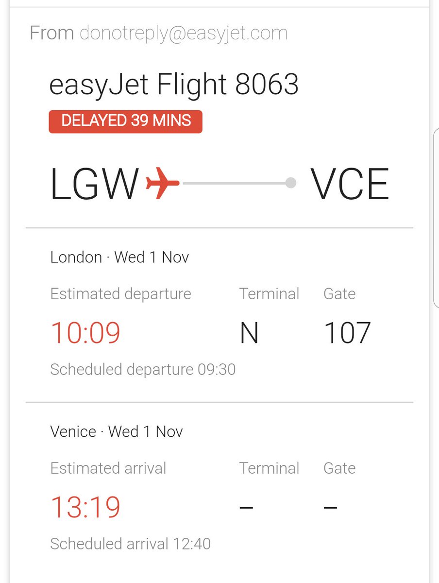 DanielHiggins4's tweet image. . @easyJet still sticking to their "boarding in a few minutes..." despite Google stating the 30+ delay since 6:30am. #missingcrew #badcomms