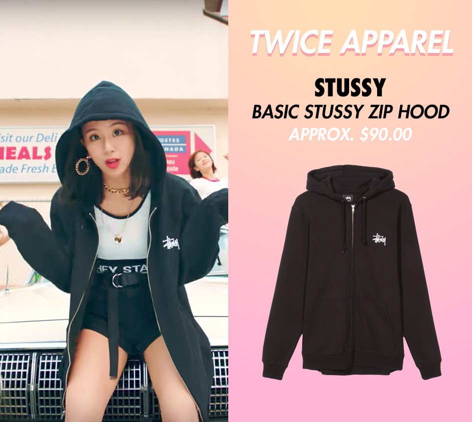 Twice Apparel Chaeyoung Stussy Basic Stussy Zip Hood Approx 90 00 Chaeyoung Twice 채영 트와이스