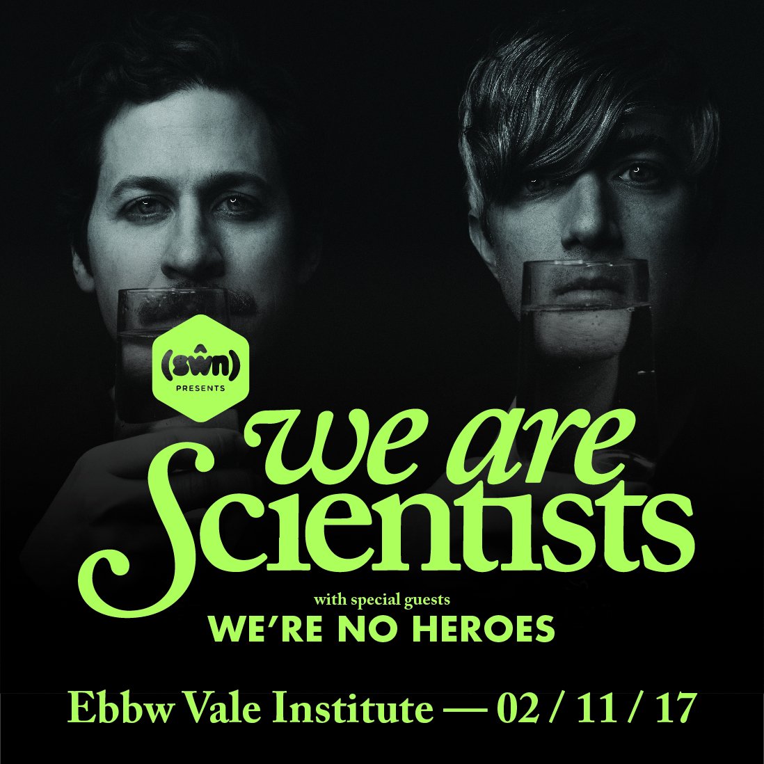 .<a href="/werenoheroes/">WE'RE NO HEROES</a> will be supporting <a href="/wearescientists/">We Are Scientists</a> tomorrow at <a href="/ebbwvaleEVI/">Ebbw Vale Institute</a>!
Last remaining tickets >> found.ee/bm1S7
