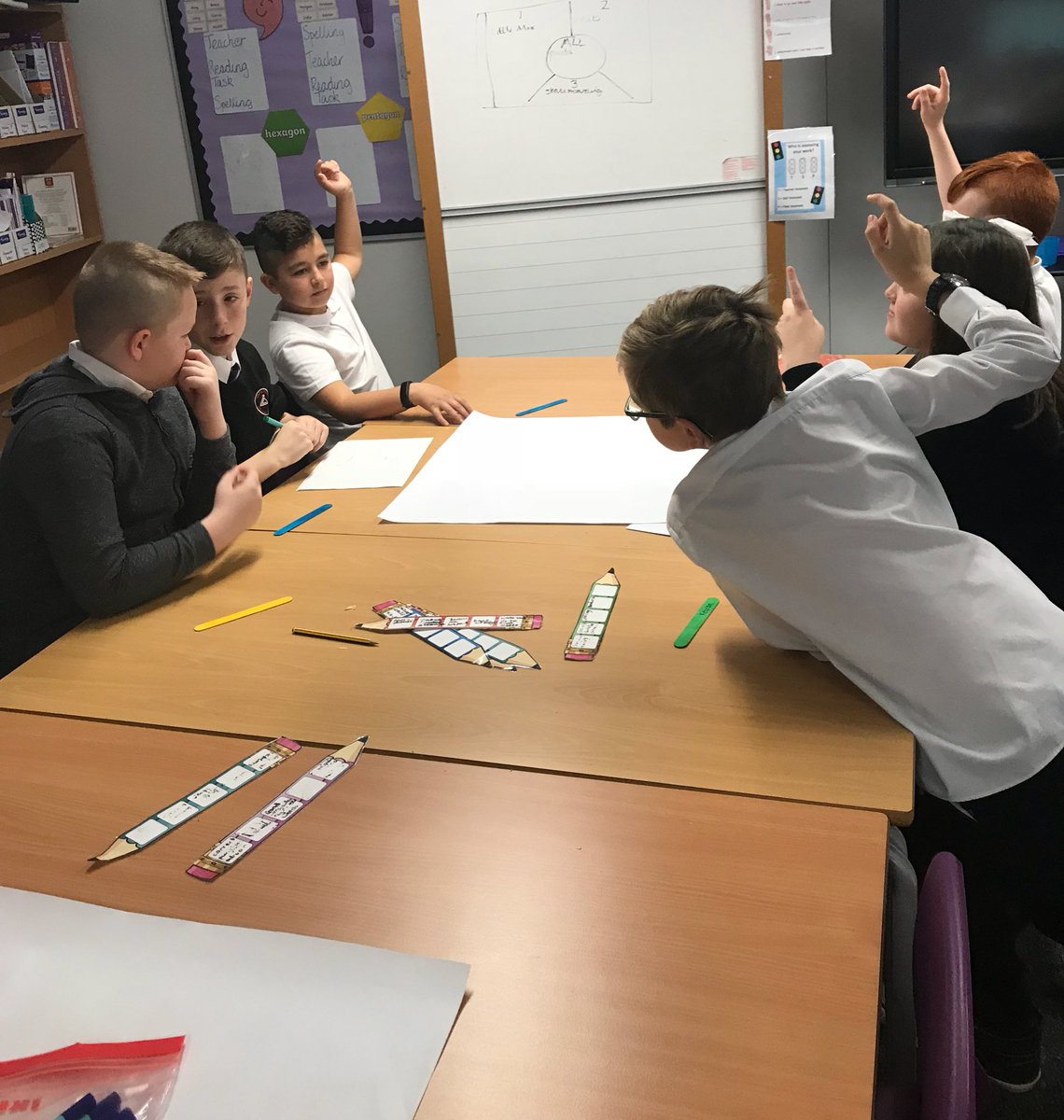 chapelhallPS's tweet photo. P7b creating our new Cooperative Learning groups. We are sharing our likes and hobbies to build our team relationship #teamwork #cooplearn https://t.co/ZNh8PtosFj