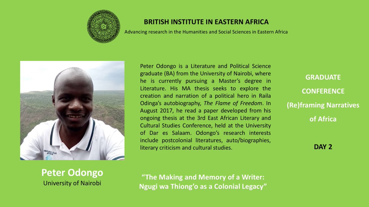 biea_phd's tweet photo. Here are some of our speakers: Wairimu Gitau &amp; Peter Odongo will be giving a paper at our Annual Graduate Conference on 4th November. https://t.co/51j7iGvOaE